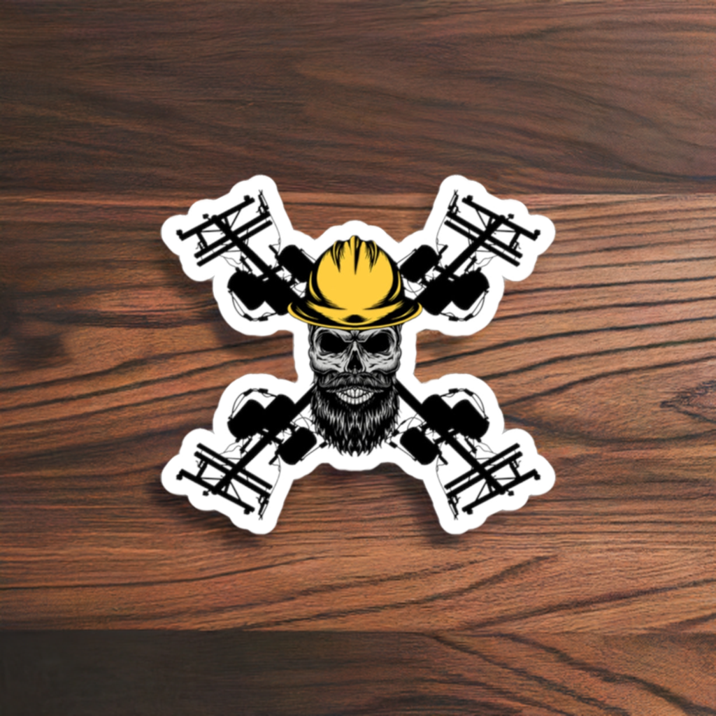 Lineman Crossbones Sticker