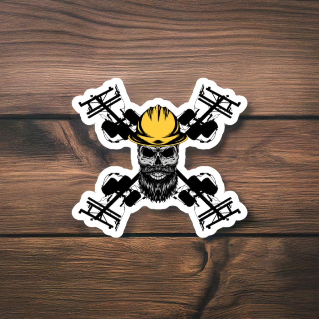 Lineman Crossbones Sticker